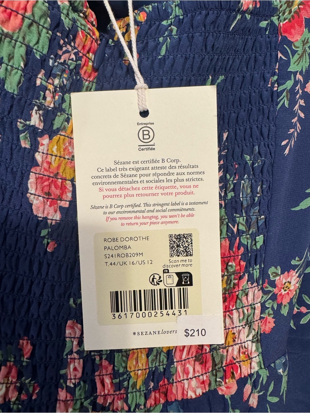 Sezane NWT Dorothe Silk Floral Mini Dress - Picture 4 of 11
